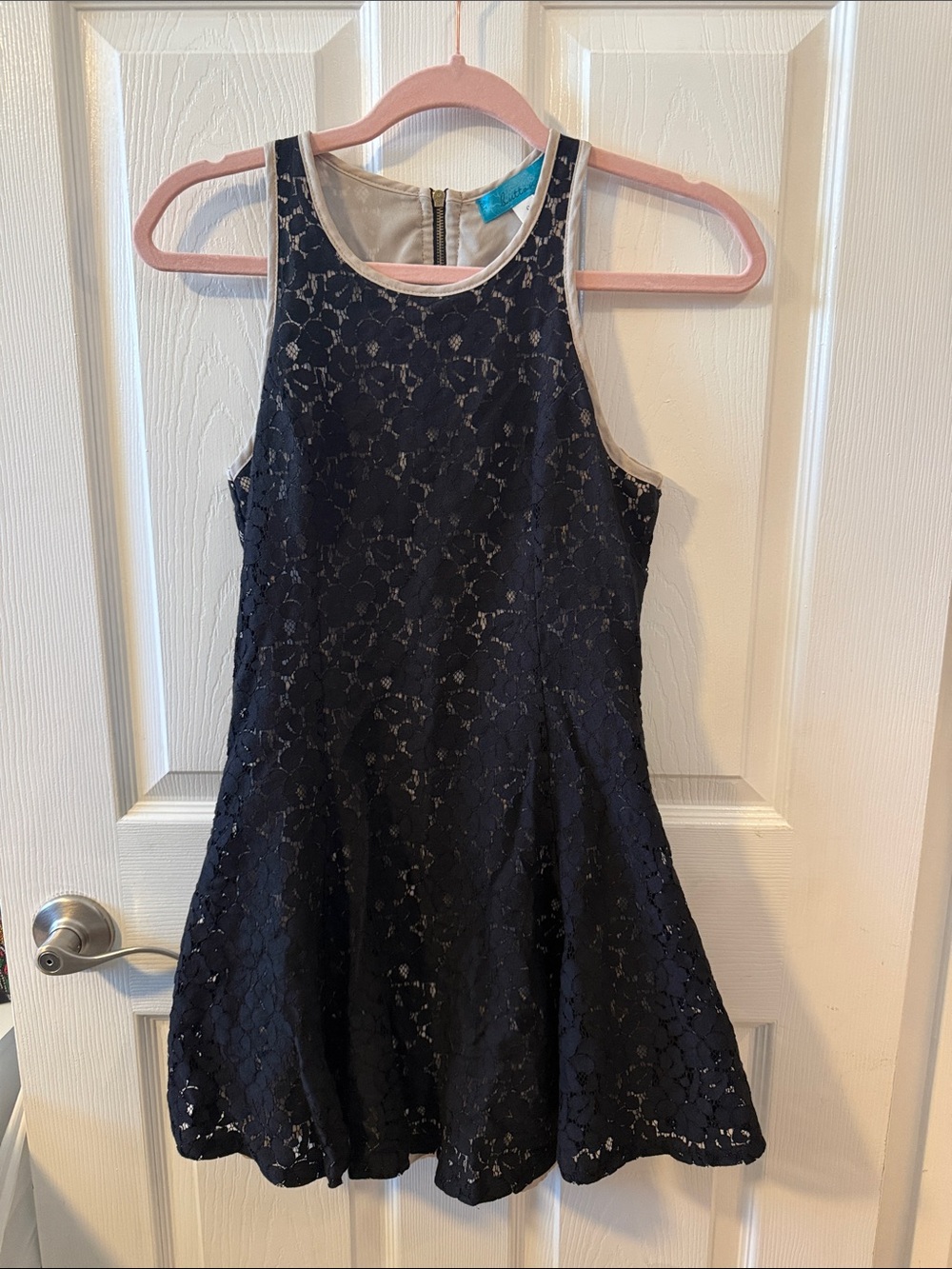 Juniors S black Lace Fit & Flare Dress